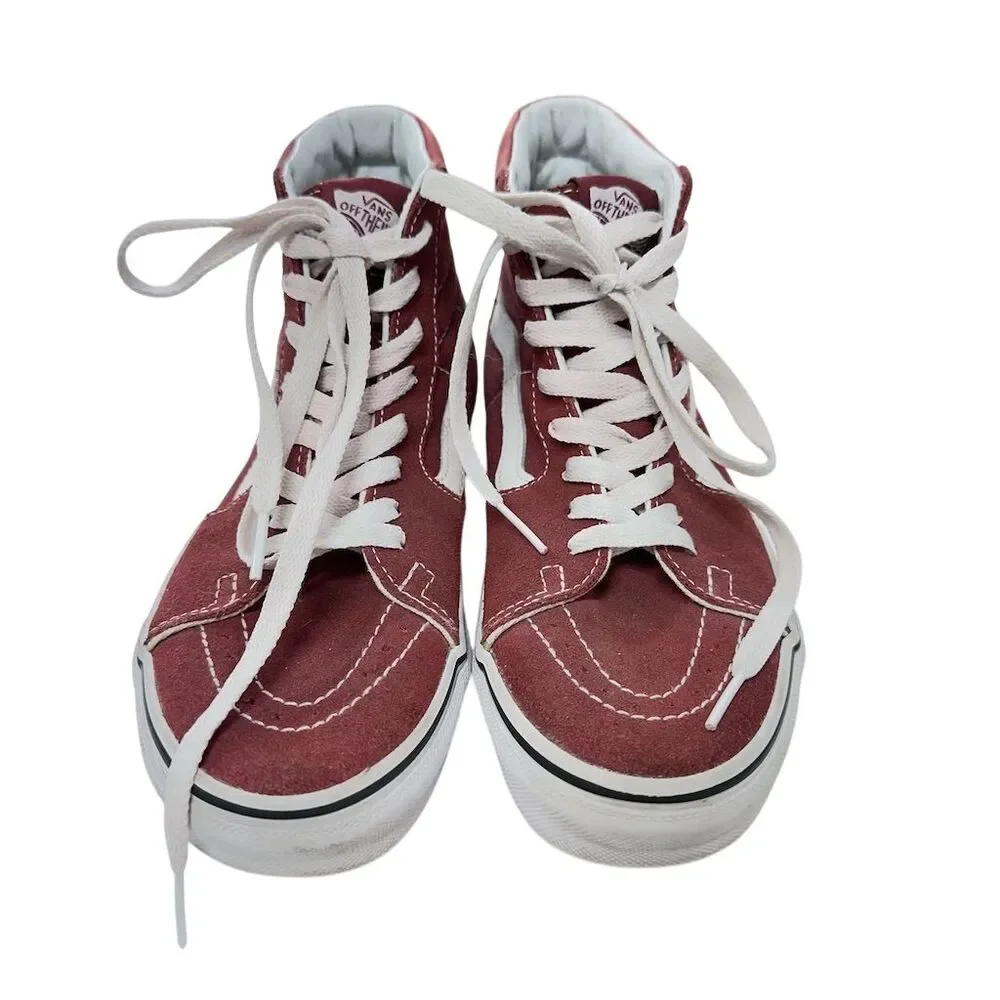 Vans Sk8-Hi Men's Size 5 woman’s 6.5 Burgundy High-Top Sneakers Casual Shoes‎